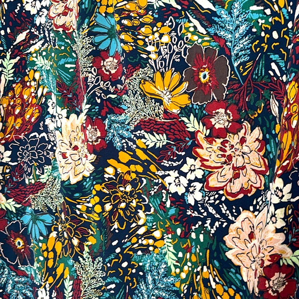 🆕 RACHEL ZOE Floral Mock Neck Top size L - Picture 9 of 10
